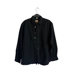 wahoo true west outfitters black button down long sleeve size large